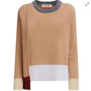 Authentic Marni Women's Color Block Crew Neck Cashmere Sweater Size XS Small